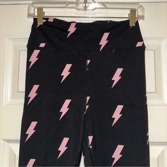 Spiritual Gangster Black and Pink Lightning Leggings - Picture 2 of 9